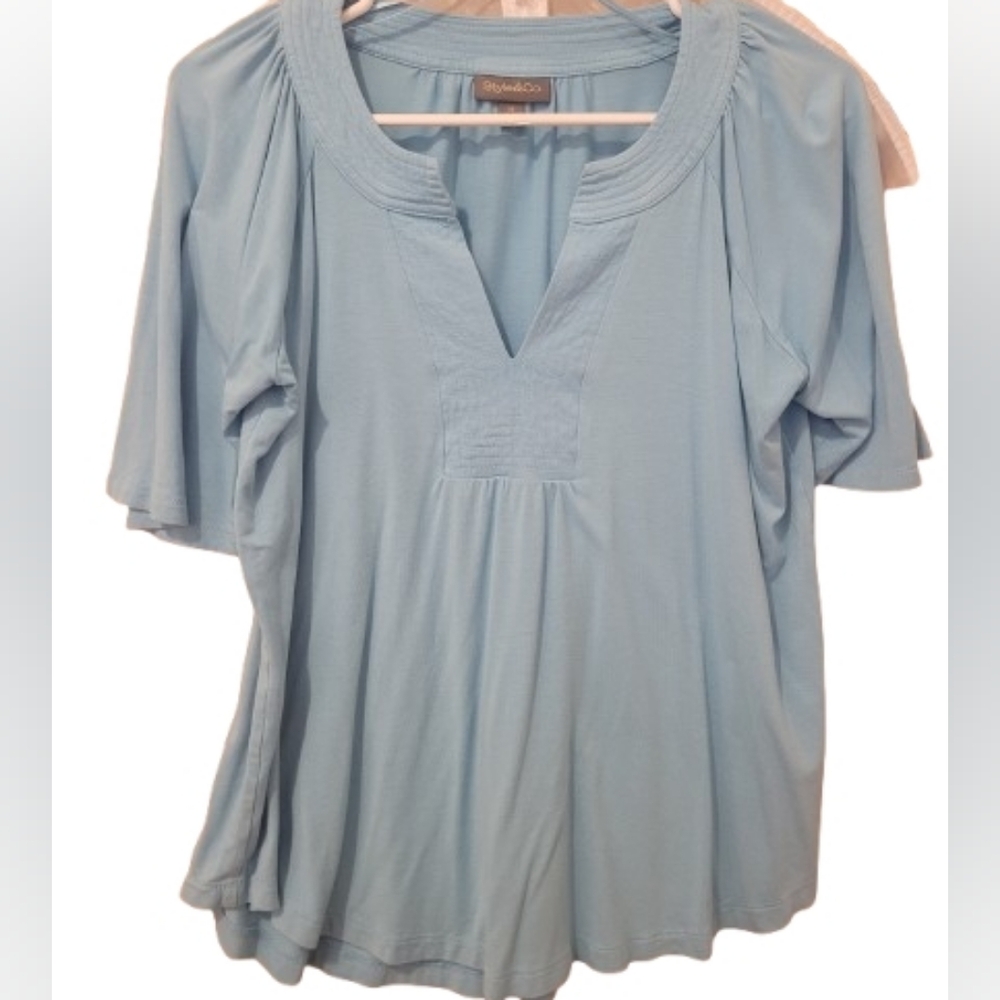 Style & Co 3/4 Sleeve Split-Neck Top